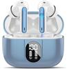 Csasan Cuffie Bluetooth 5.3 HiFi Stereo, Wireless Con Mic Chiamata ENC HD, IPX7 Impermeabile, 40 Ore di Autonomia, Display LED, Azzurro