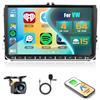 Inefala 4G+64G Android 15 Autoradio per VW Polo Golf Caddy Tiguan Touran Passat Seat, 9 Pollici Schermo Stereo Auto Bluetooth con Wireless CarPlay e Android Auto GPS WiFi RDS/FM SWC MIC Retrocamera