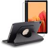 ebestStar - Cover per Samsung Galaxy Tab A7 10.4 T505 (2022, 2020), Custodia Protezione Rotazione 360, Pelle PU, Nero + Vetro Temperato