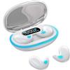 AARONMEI TWS Auricolari Bluetooth impermeabili con microfono incorporato per chiamate in HD per lavoro in ufficio Auricolari stereo nascosti senza fili X55 per dormire-White