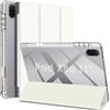 WD&CD Custodia Compatibile per Honor Pad X8a 11, Ultra Sottile Guscio Rigido in Acrilico Smart Pelle Cover con la Funzione Compatibile per Honor Pad X8a 11 Tablet, Bianco crema
