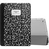 MoKo Cover Custodia Per iPad 6a/5a Gen.2018/2017 da 9,7, Quaderno Nero | Ultra Sottile Leggero Custodia con Funzione di Auto Sveglia/Sonno Retro Semi-Trasparente Rigido