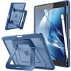 FINTIE Cover per iPad 9a/8a/7a Generazione 10,2 Pollici (2021/2020/2019) | con Portapenne - Antiurto Opaca Trasparente Posteriore Custodia con Supporto Multi-angolo, Blu