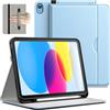 JETech Custodia Business per iPad (A16) 11ª/10ª Gen, Blu | Per 2025/2022 Modello, Cover Design in Pelle PU, Porta Pencil e Tasca, Visione Multi-Angolo