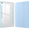FINTIE Cover per Samsung Galaxy Tab S10 FE+ (Tab S10 FE Plus) 13.1 Pollici | con Portapenne - Antiurto Sottile Cover Posteriore Trasparente Custodia con Auto Sonno/Sveglia, Cielo Blu