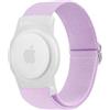 Amzpas Per bracciale AirTag per bambini, custodia anti-perdita, facile da indossare, in nylon elastico Apple AirTag (viola)