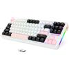LexonElec x ATTACK SHARK M87 Tastiera da Gioco Wireless 75%, BT5.0/2,4G/Cablata, 27 RGB Backlit, Tastiera Meccanica TKL, Hot-swap Linear Switch, QWERTY 82 Tasti Gasket Copritasti PBT - Bianco/Rosa