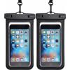 Generic Confezione da 2 custodie impermeabili per iPhone 16/15/14/13 Pro Max, Galaxy, Pixel - Borsa asciutta per cellulare da 8,3 pollici, per spiaggia, crociera, kayak, viaggi, colore nero