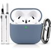 Generic Custodia per AirPods 4 con kit, custodia protettiva in silicone morbido con portachiavi, viola