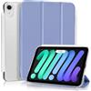 4UBonLife Custodia per iPad Mini 7ª Generazione 2024 (A17 Pro) Mini 6ª Generazione 2021 8,3 Pollici, Cover Protettiva Rigida Sottile, Case Posteriore Opaca Traslucida per iPad mini 6 7, Grigio Lavanda