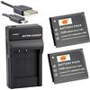 DSTE KLIC-7001 Li-Ion Batteria (2-Pacco) e Caricabatterie USB per Kodak M1063 M1073 IS M320 M340 M341 M753 M763 M853