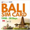 BeachSIM Solo-Dati SIM Bali 30 Giorni. 12GB Dati 4G/5G ad Alta Velocità. Funziona In Tutta l'Indonesia. Facile da Ricaricare o Estendere. Compatibile con Dispositivi iOS e Android Sbloccati