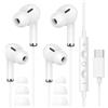SGRLRT Cuffie USB C con filo per iPhone 17 16 15 Pro Max, 2 Pack Cuffie Tipo C con Microfono e telecomando, Hi-Fi Stereo Auricolari USB C In-Ear Cuffie per Galaxy S24 S23 S22 S21 Ultra, Pixel 8 9, Bianco