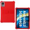 AKNICI Custodia Silicone per Blackview Tab60 WiFi/Blackview Tab60 Pro/TECLAST P30/ TECLAST P30T/ OSCAL Pad 80 WiFi Tablet 10 Pollici, Protettiva Cover con Supporto Integrato, Rosso