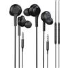 WASRUYI Cuffie 3.5mm In Ear(2 pack)compatibile per Samsung Aux Audio Cavo Jack per phone Filo Auricolari PC Smartphone Gaming Microfono Musica Cuffiette Cablate Stereo Porta Headphones pad Auricolare Telefono