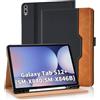 Vkooer Custodia a libro in pelle sintetica per Samsung Galaxy Tab S12 Plus 12,4 2026 SM-X840/SM-X846B, con supporto multiangolare, con scomparto per penna S, nero
