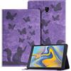 Auslbin Ausblin Goffrato Cover Samsung Galaxy Tab A 10.5 2018, Custodia per Tablet in Pelle PU Retrò a Tema Farfalla e Gatto per Samsung Galaxy Tab A 10.5 (2018) / T590, Viola