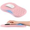 ELLENNE Tappetino Mouse XXL in Memory Ergonomico Poggiapolsi, Rosa Chiaro | Mousepad Extra Large in Memory Foam Morbida con Poggiapolso Ergonomico, Massaggiante e Antiscivolo per Gaming e Ufficio