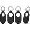 Miimall 4 pezzi Custodia per Samsung Galaxy SmartTag 2, Cover Protettiva in Silicone con Gancio, Case Leggere Anti Caduta, Materiale Lavabile, Case Antiurto per Samsung Galaxy SmartTag 2, 4 pezzi Nero