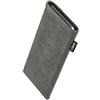 fitBAG Classic Grigio per OnePlus 12 Alcantara Custodia per Cellulare con Imbottitura in Microfibra | Accessorio con Funzione di Pulizia | Made in Germany