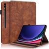 Succtopy Custodia Galaxy Tab S9 Ultra 14.6 Pollici 2023 SM-X910/SM-X916 Cover in Pelle PU Flip Portafoglio con Porta Penna Custodia Protettiva con Slot Card Samsung Tab S9 Ultra 14.6 2023 Marrone