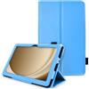 TECHGEAR Custodia in pelle per Samsung Galaxy Tab A9 Plus 11 (SM-X210 / SM-X215) Premium PU pelle sottile Folio Stand Smart Case Cover con cinturino da polso, Auto Sleep/Wake [azzurro]