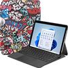 FTRONGRT Cover per Microsoft Surface PRO 8 Cover, Ultrasottile Custodia in Pelle PU, con Stand per Microsoft Surface PRO 8 -Graffiti
