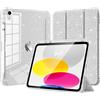 TiMOVO Cover per iPad A16 11a Gen 11&10a Gen 10,9, Argento Glitterato | Portapenne, TPU Brillantini, Scocca Posteriore Trasparente Lucida, Supporto Trifold Sottile, Auto Sveglia/Sonno