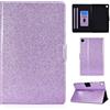 Generico DayQiQiPu Cover per Samsung Galaxy Tab A8 SM-X200/X205/X207 (10,5 Pollici) Leggera Custodia Motivo Glitterato Custodie con Supporto Caso Ribaltabile Portafoglio e Auto Sleep/Wake, Viola