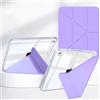 Rosbtib Custodia per iPad 9.7 (6a/5a Generazione Modello 2018/2017) / iPad Air 1/2 / iPad 6/5, Coperchio del supporto pieghevole a più viste, pannello posteriore trasparente con portapenne, Viola