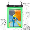 N NEWTOP Cover Impermeabile Universale WA04 per Tablet 10 Pollici Massimo 24x19,5cm, Custodia Subacquea Trasparente Plastica Borsa Tracolla Protezione Acqua Sabbia Pioggia Waterproof (Verde)