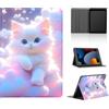 Yimctoie Tablet Cover per iPad Air 2 9,7 2014 Modello A1566/A1567, Carino Anime Modello Cover con Funzione Pelle PU Holder Flip con Ultra Sottile Antiurto Regolabile Kawaii Tablet Protezione Case, Clouds