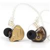Linsoul KZ ZSN PRO X Cuffie Ibride in Metallo a Doppio Driver 1BA+1DD Monitor In-ear HiFi con Cavo da Incasso Staccabile a 2 Pin, Pannello in Lega di Zinco (Senza Microfono, Oro)