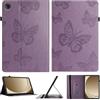 Generico DayQiQiPu Custodia per Huawei MediaPad M3 BTV-W09/BTV-DL09 8,4 Pollici in Pelle PU Folio Motivo Farfalla, Custodie Protettiva Flip Portafoglio Cover Slot per Carte e Supporto, Viola
