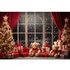 YongFoto 3x2m Finestra invernale Fondali fotografici Interni Albero di Natale Regalo Giocattolo di La Finestra Natale Notte silenziosa Sfondo Tema familiare Foto Studio Spara oggetti di scena