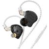 KINBOOFI KZ ZS10 Pro in Ear Monitor, 4BA 1DD KZ Headphone Multi Driver in Ear Auricolare IEM, Monitor HiFi da Palco per Cantante Chitarrista Batterista (Nero Opaco, con Microfono)