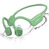 DACOM Cuffie a Conduzione Ossea, Auricolari Sportivi Bluetooth 5.3 Senza Fili IPX7 Cuffie Auricolari Aperte 2 in 1 Impermeabili con Microfono per Corsa, Escursionismo, Allenamento Di guida (Verde)