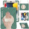 UFinetech Cover iPad 9 Generazione, Cover iPad 10.2, Supporto Girevole a 360, Cinghia a Mano e Tracolla, Supporto Matite, Antiurto Bambini Custodia iPad 9/8/7 Generazione 2021/2020/2019,Verde Smeraldo