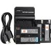 DSTE D-Li50 Li-ion Batteria (2-Pacco) e Caricabatterie USB per Pentax K10D K20D