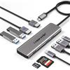 Lemorele Docking Station USB-C 10 in 1, 2 HDMI, 5 USB, PD 100W, SD/TF | Corpo in alluminio; doppio monitor esteso su Windows, mentre macOS duplica gli schermi esterni, con porte USB per periferiche