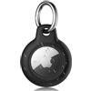 Meliya AirTag Portachiavi per Apple Airtag, Custodia in Plastica Impermeabile per Apple Airtag, Portatile Cover Protettiva per Zaini e Animali Domestici (Nero)
