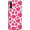 Mixroom - Cover Custodia Back case In TPU Silicone Morbido Per OPPO A91 Fantasia Cuori 3d A Pois Fucsia V316