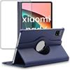 ebestStar - Cover per Xiaomi Pad 6, Pad 6 Pro, Custodia Protezione Rotazione 360, Pelle PU, Blu scuro + Vetro Temperato