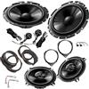 EvoTuning Kit 6 Casse Altoparlanti Anteriori e Posteriori per Fiat Bravo II dal 2006, compatibile con Pioneer TS-G170C +TS-F1320F +Set 4 Anelli e Cavi Adattatori