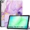 CoBak Cover per Samsung Galaxy Tab A11+ Plus 11 Pollici 2025/A9+ Plus 2023, Custodia in Pelle PU con Retro Trasparente, Smart Cover con Chiusura Magnetica e Multi-Angolo di Visione, Vene di ametista