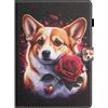 Generico DayQiQiPu Caso per Samsung Galaxy Tab A9 SM-X110/X115/X117 8,7 Pollici 2023 Motivo Rosa Corgi Flip Stand Fessura per la Carta Copertura Protettiva,10