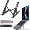 Generic Supporto portatile per computer portatile, in alluminio, per laptop e iPad da 9 a 15,6 pollici, 6 angoli regolabili, antiscivolo, pieghevole, nero