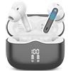 xinwld Cuffie Bluetooth 5.3 Senza Fili con 4 ENC Mic, Bassi Profondi, 40 Ore di Autonomia, Cancellazione del Rumore, IP7 Impermeabile, Indicatore LED, Grigio Scuro