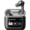 OBA-ProX5 Auricolari Bluetooth 5.3 Cuffie Wireless In Ear Stereo ENC ANC Cancellazione Rumore, Display LCD Colore IPX5 Impermeabile con localizzatore auricolari, batteria 500 mAh