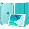MoKo Cover per iPad 9a/8a/7a Generazione 10,2 Pollici con Portapenna | Custodia per iPad 10,2 2021/2020/2019, Trifold Sottile Leggera Cover con Retro PC Rigido Traslucido, Blu Bondi